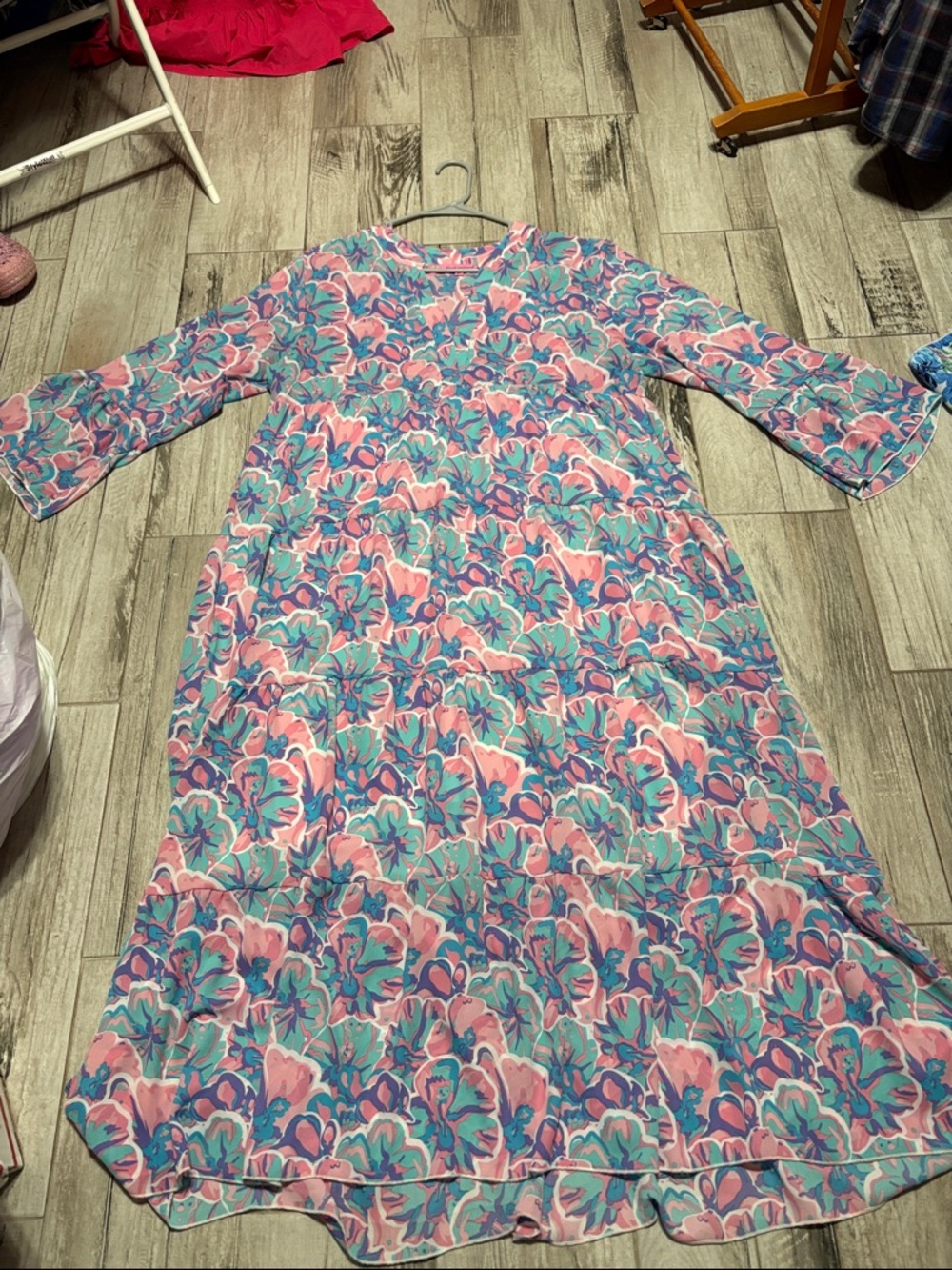 Simply Southern Floral Maxi Dress in Pink, Teal, Purple